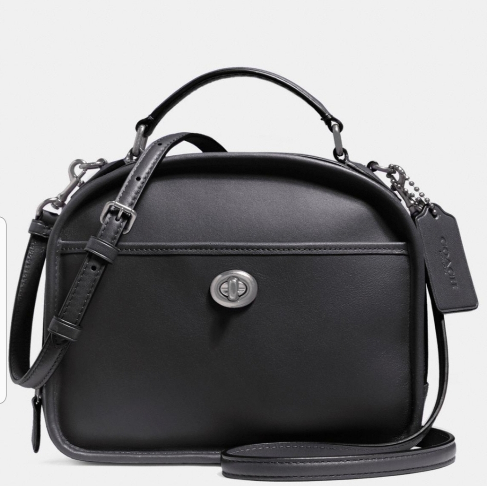 Black Coach lunch pail crossbody purse